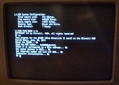 A screenshot of the test program recognizing a 3Com Ethernet adapter, but with the wrong address