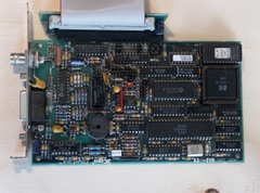 A 3Com ethernet card mounted on the daughterboard.