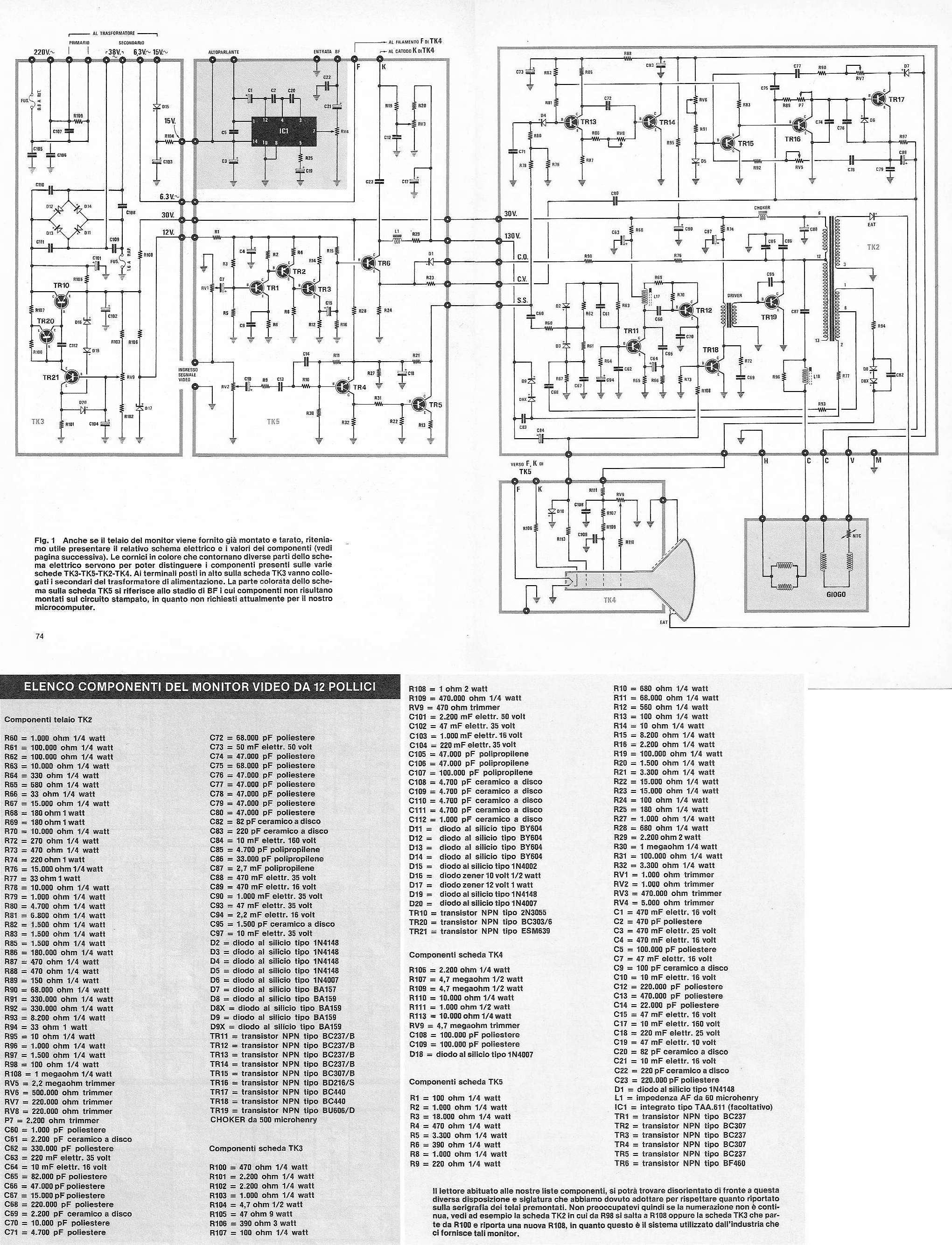 Schema elettrico in spagnolo