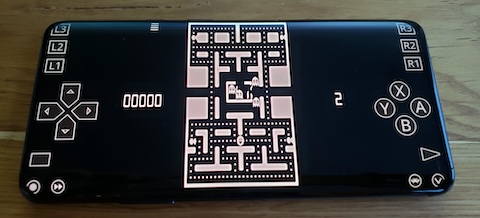 Running Mazedaze on an M20 emulated by a smartphone.