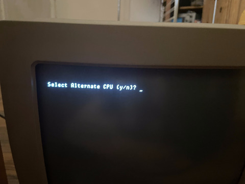 The question Select Alternate CPU (y/n)? that shows that the APB is present in the system and works