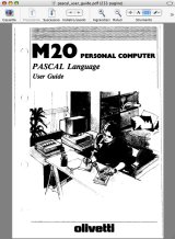Olivetti M20 Pascal user guide